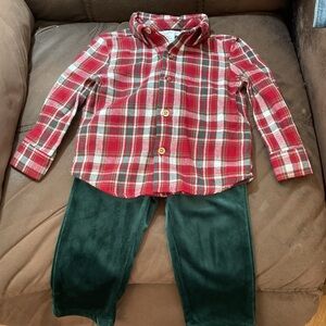 New; TOMMY BAHAMA CHILDS 18 M. RED&GREEN PLAID FLANNEL SHIRT&PANTS